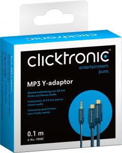 adapter wtyk 3.5mm/gn 2xRCA Y MP3 CLICKTRONIC 10cm