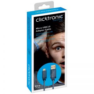 kabel USB 2.0 A/MICRO-B CLICKTRONIC 3m.