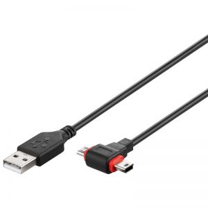kabel USB Hi-Speed 2w1 Micro-B + Mini-B, 1m.