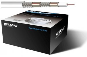 Megasat Koaxialkabel-Set 10m, Quadshield +2x F-ka