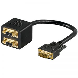 Adapter 2x gniazdo VGA na wtyk VGA - 30cm