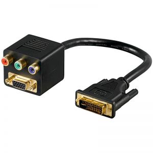 Adapter gniazdo VGA + RGB na wtyk DVI - 30cm