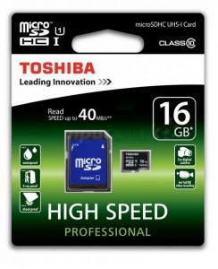 Pamięć TOSHIBA MICRO SDHC UHS 16GB + adapter SD