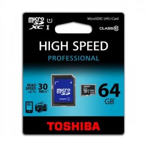 Pamięć TOSHIBA MICRO SDHC 64GB + adapter SD