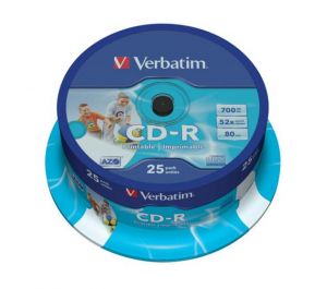 Płyty VERBATIM CD-R 700MB 52X AZO PRINTABLE 25szt